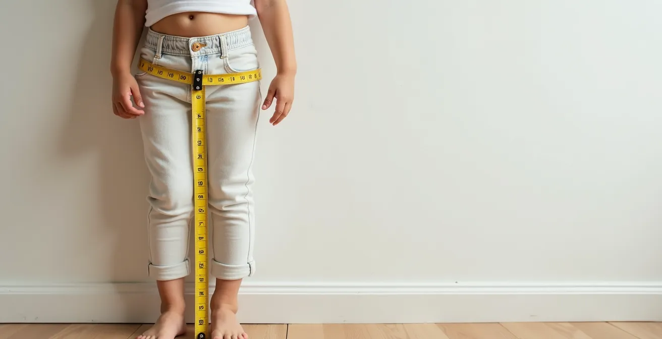 Schéma montrant la méthode simple de mesure de l’entrejambe d’un enfant pour choisir la bonne taille de vélo