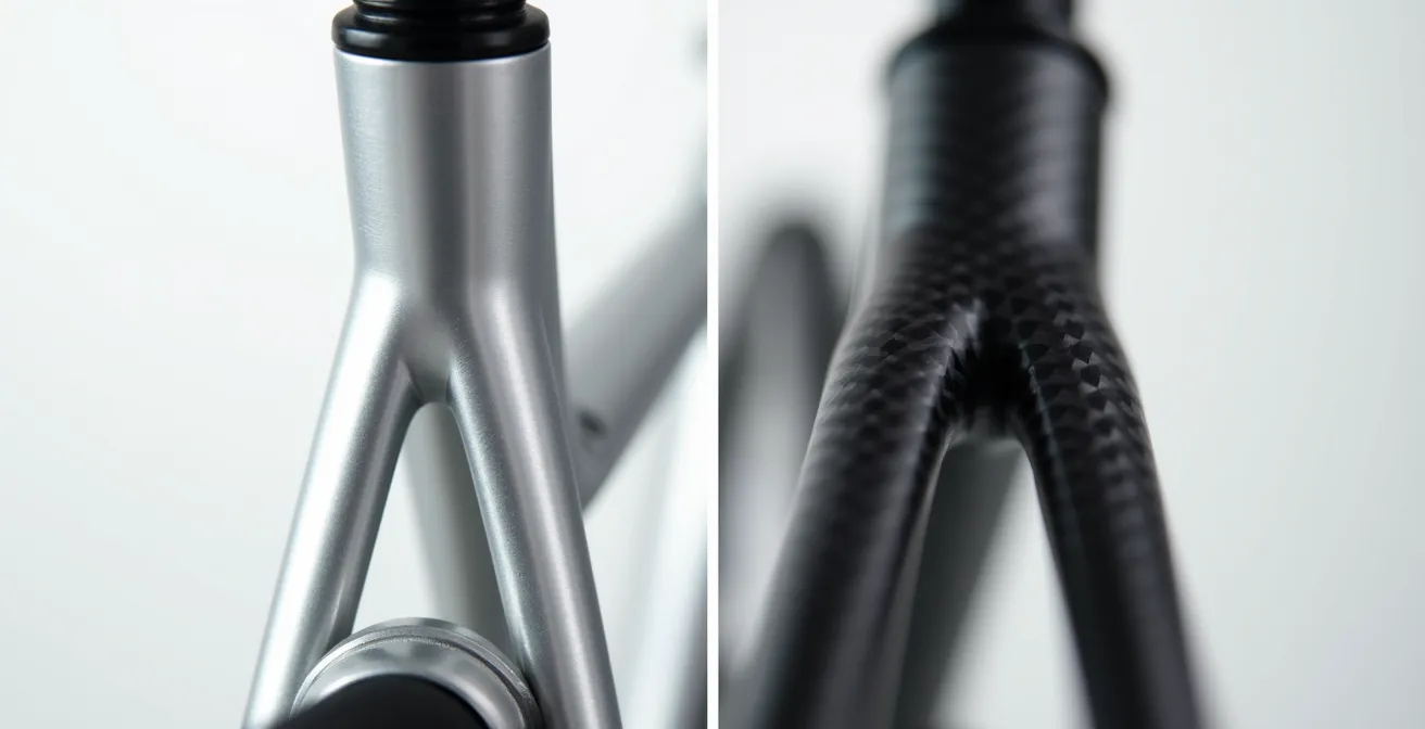 Deux BMX de race côte à côte montrant les différences de construction entre aluminium et carbone