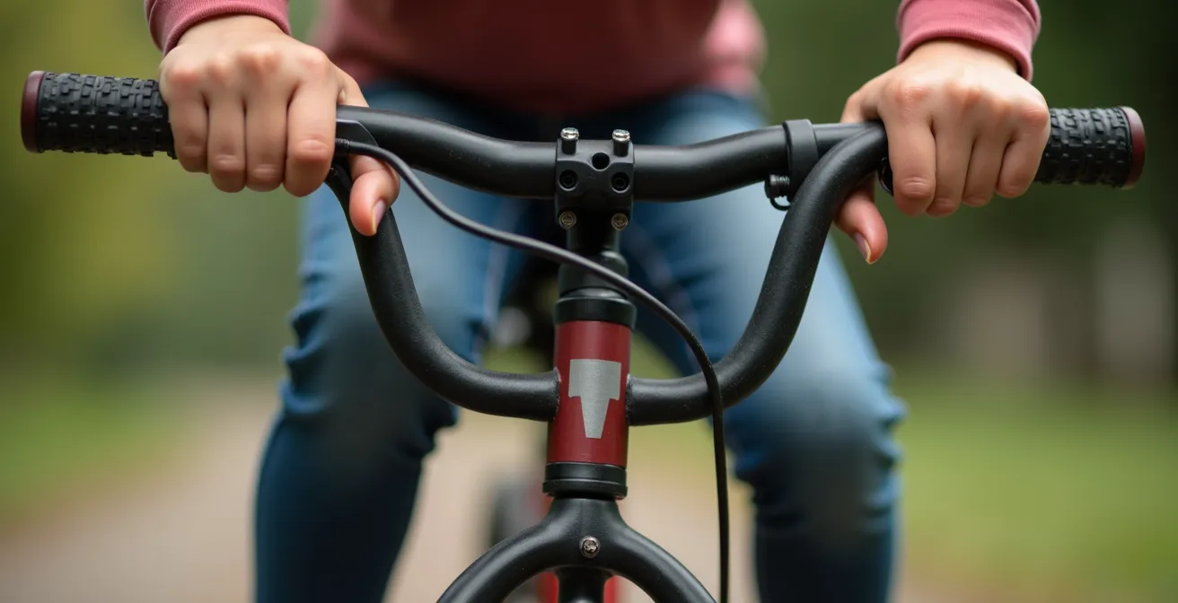 Enfant en position de danseuse sur son vélo, inspiré by les champions cyclistes