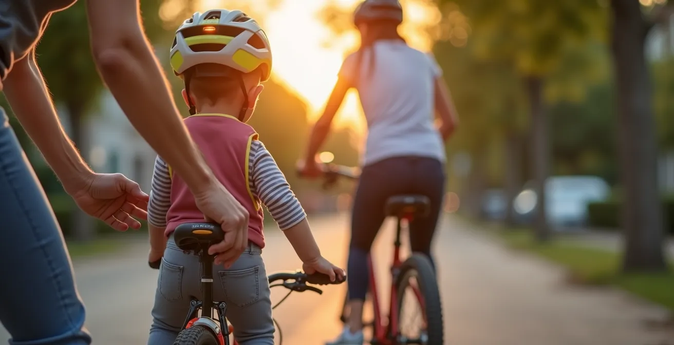 Installation sécurisée d'un siège enfant sur un vélo adulte